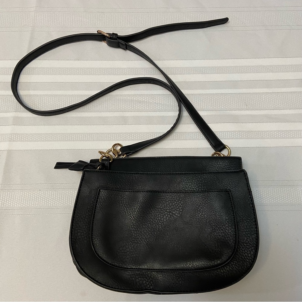Liz Soto Black & Brown Bridle Bit Saddle Bag Style Womens Crossbody Bag - Picture 7 of 10
